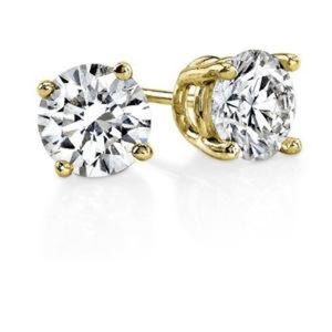 CZ round earrings